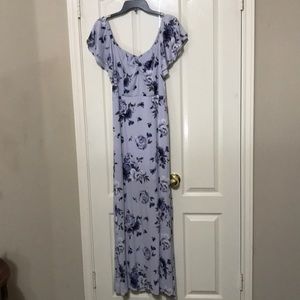 Three Pink Hearts Floral Print Maxi Dress L NEW